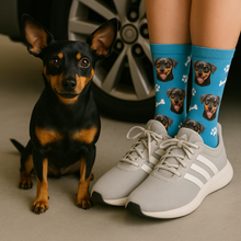 Load image into Gallery viewer, Personalized Custom Miniature Pinscher Socks-Accessories-Accessories,Dog Dad Gifts,Dog Mom Gifts,Miniature Pinscher,Socks,Upload Photo-35