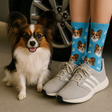 Load image into Gallery viewer, Personalized Custom Papillon Socks-Accessories-Accessories,Dog Dad Gifts,Dog Mom Gifts,Papillon,Socks,Upload Photo-35