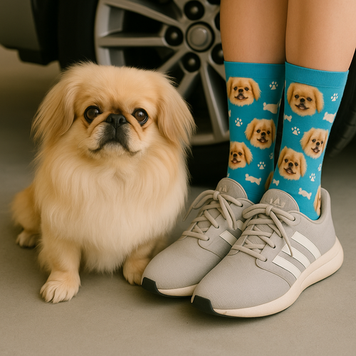 Personalized Custom Pekingese Socks-Accessories-Accessories,Dog Dad Gifts,Dog Mom Gifts,Pekingese,Socks,Upload Photo-1