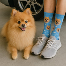 Load image into Gallery viewer, Personalized Custom Pomeranian Socks-Accessories-Accessories,Dog Dad Gifts,Dog Mom Gifts,Pomeranian,Socks,Upload Photo-35