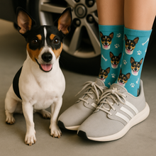 Load image into Gallery viewer, Personalized Custom Rat Terrier Socks-Accessories-Accessories,Dog Dad Gifts,Dog Mom Gifts,Rat Terrier,Socks,Upload Photo-1