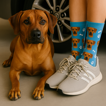 Load image into Gallery viewer, Personalized Custom Rhodesian Ridgeback Socks-Accessories-Accessories,Dog Dad Gifts,Dog Mom Gifts,Rhodesian Ridgeback,Socks,Upload Photo-35