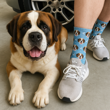 Load image into Gallery viewer, Personalized Custom Saint Bernard Socks-Accessories-Accessories,Dog Dad Gifts,Dog Mom Gifts,Saint Bernard,Socks,Upload Photo-35