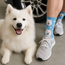Load image into Gallery viewer, Personalized Custom Samoyed Socks-Accessories-Accessories,Dog Dad Gifts,Dog Mom Gifts,Samoyed,Socks,Upload Photo-1