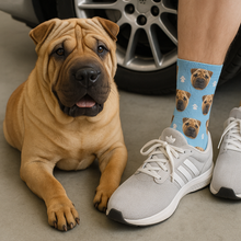 Load image into Gallery viewer, Personalized Custom Shar Pei Socks-Accessories-Accessories,Dog Dad Gifts,Dog Mom Gifts,Shar Pei,Socks,Upload Photo-1