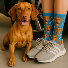 Load image into Gallery viewer, Personalized Custom Vizsla Socks-Accessories-Accessories,Dog Dad Gifts,Dog Mom Gifts,Socks,Upload Photo,Vizsla-35