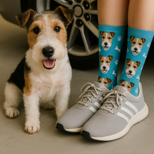 Load image into Gallery viewer, Personalized Custom Wire Fox Terrier Socks-Accessories-Accessories,Dog Dad Gifts,Dog Mom Gifts,Socks,Upload Photo,Wire Fox Terrier-1