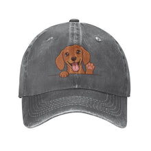 Load image into Gallery viewer, Personalized Dachshund Baseball Cap - Waving Dachshund Design - Match Your Dog's Coat Color-Hats &amp; Caps-Accessories,Baseball Caps,Dachshund,Dog Dad Gifts,Dog Mom Gifts-Deep Heather-One Size-4