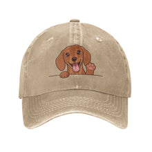 Load image into Gallery viewer, Personalized Dachshund Baseball Cap - Waving Dachshund Design - Match Your Dog's Coat Color-Hats &amp; Caps-Accessories,Baseball Caps,Dachshund,Dog Dad Gifts,Dog Mom Gifts-Natural-One Size-1