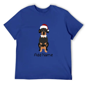 Personalized Dachshund Dad Cotton T Shirt-Apparel-Apparel, Dachshund, Dog Dad Gifts, Personalized, Shirt, T Shirt-Men's Cotton T Shirt-Blue-Medium-11