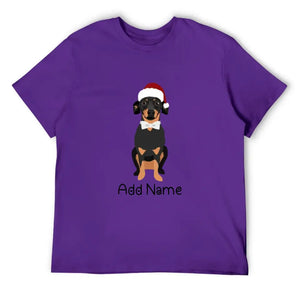 Personalized Dachshund Dad Cotton T Shirt-Apparel-Apparel, Dachshund, Dog Dad Gifts, Personalized, Shirt, T Shirt-Men's Cotton T Shirt-Purple-Medium-18