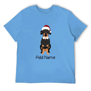 Personalized Dachshund Dad Cotton T Shirt-Apparel-Apparel, Dachshund, Dog Dad Gifts, Personalized, Shirt, T Shirt-Men's Cotton T Shirt-Sky Blue-Medium-2