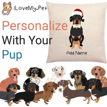 Load image into Gallery viewer, Personalized Dachshund Linen Pillowcase-Linen Pillow Case-Cotton-Linen-16"x16"