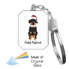 Load image into Gallery viewer, Personalized Dachshund Love Crystal Glass Keychain-Accessories-Dachshund-Crystal Keychain-Glass Crystal-One Size-2