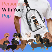 Load image into Gallery viewer, Dachshund transparent-sling-bag-multi