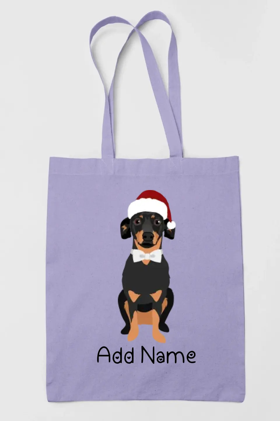 Personalized Dachshund Love Zippered Tote Bag-Accessories-Accessories, Bags, Dachshund, Dog Mom Gifts, Personalized-Zippered Tote Bag-Pastel Purple-Classic-2