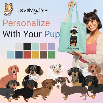 Personalized Dachshund Love Zippered Tote Bag 360x