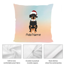 Load image into Gallery viewer, Personalized Dachshund Soft Plush Pillowcase-Home Decor-Christmas, Dachshund, Dog Dad Gifts, Dog Mom Gifts, Home Decor, Personalized, Pillows-3