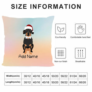 Personalized Dachshund Soft Plush Pillowcase-Home Decor-Christmas, Dachshund, Dog Dad Gifts, Dog Mom Gifts, Home Decor, Personalized, Pillows-4