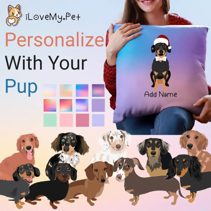 Personalized Dachshund Soft Plush Pillowcase-Home Decor-Christmas, Dachshund, Dog Dad Gifts, Dog Mom Gifts, Home Decor, Personalized, Pillows-1