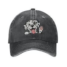 Load image into Gallery viewer, Personalized Dalmatian Baseball Cap - Waving Dalmatian Design - Match Your Dog's Coat Color-Hats &amp; Caps-Accessories,Baseball Caps,Dalmatian,Dog Dad Gifts,Dog Mom Gifts-Black-One Size-2