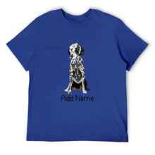 Load image into Gallery viewer, Personalized Dalmatian Dad Cotton T Shirt-Apparel-Apparel, Dalmatian, Dog Dad Gifts, Personalized, Shirt, T Shirt-Men&#39;s Cotton T Shirt-Blue-Medium-11