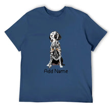 Load image into Gallery viewer, Personalized Dalmatian Dad Cotton T Shirt-Apparel-Apparel, Dalmatian, Dog Dad Gifts, Personalized, Shirt, T Shirt-Men&#39;s Cotton T Shirt-Navy Blue-Medium-12