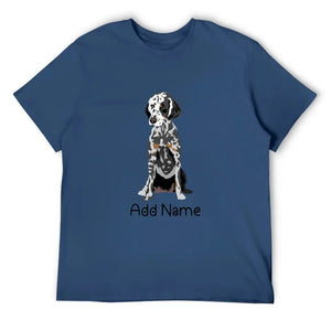 Personalized Dalmatian Dad Cotton T Shirt-Apparel-Apparel, Dalmatian, Dog Dad Gifts, Personalized, Shirt, T Shirt-Men's Cotton T Shirt-Navy Blue-Medium-12