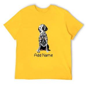 Personalized Dalmatian Dad Cotton T Shirt-Apparel-Apparel, Dalmatian, Dog Dad Gifts, Personalized, Shirt, T Shirt-Men's Cotton T Shirt-Yellow-Medium-13