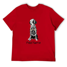 Load image into Gallery viewer, Personalized Dalmatian Dad Cotton T Shirt-Apparel-Apparel, Dalmatian, Dog Dad Gifts, Personalized, Shirt, T Shirt-Men&#39;s Cotton T Shirt-Red-Medium-14