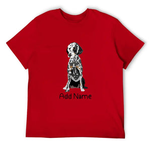 Personalized Dalmatian Dad Cotton T Shirt-Apparel-Apparel, Dalmatian, Dog Dad Gifts, Personalized, Shirt, T Shirt-Men's Cotton T Shirt-Red-Medium-14