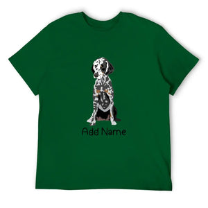 Personalized Dalmatian Dad Cotton T Shirt-Apparel-Apparel, Dalmatian, Dog Dad Gifts, Personalized, Shirt, T Shirt-Men's Cotton T Shirt-Green-Medium-16