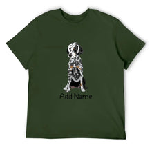Load image into Gallery viewer, Personalized Dalmatian Dad Cotton T Shirt-Apparel-Apparel, Dalmatian, Dog Dad Gifts, Personalized, Shirt, T Shirt-Men&#39;s Cotton T Shirt-Army Green-Medium-17