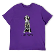 Load image into Gallery viewer, Personalized Dalmatian Dad Cotton T Shirt-Apparel-Apparel, Dalmatian, Dog Dad Gifts, Personalized, Shirt, T Shirt-Men&#39;s Cotton T Shirt-Purple-Medium-18