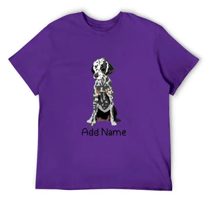 Personalized Dalmatian Dad Cotton T Shirt-Apparel-Apparel, Dalmatian, Dog Dad Gifts, Personalized, Shirt, T Shirt-Men's Cotton T Shirt-Purple-Medium-18