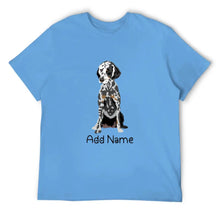 Load image into Gallery viewer, Personalized Dalmatian Dad Cotton T Shirt-Apparel-Apparel, Dalmatian, Dog Dad Gifts, Personalized, Shirt, T Shirt-Men&#39;s Cotton T Shirt-Sky Blue-Medium-2