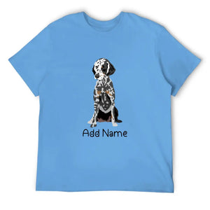 Personalized Dalmatian Dad Cotton T Shirt-Apparel-Apparel, Dalmatian, Dog Dad Gifts, Personalized, Shirt, T Shirt-Men's Cotton T Shirt-Sky Blue-Medium-2