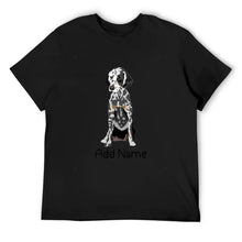 Load image into Gallery viewer, Personalized Dalmatian Dad Cotton T Shirt-Apparel-Apparel, Dalmatian, Dog Dad Gifts, Personalized, Shirt, T Shirt-Men&#39;s Cotton T Shirt-Black-Medium-9