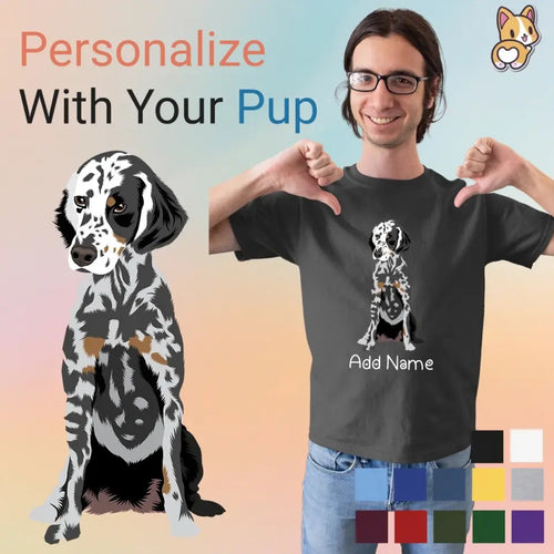 Personalized Dalmatian Dad Cotton T Shirt-Apparel-Apparel, Dalmatian, Dog Dad Gifts, Personalized, Shirt, T Shirt-Men's Cotton T Shirt-Black-Medium-1