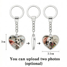 Load image into Gallery viewer, Personalized Dalmatian Keychain – Heart Shaped – Double-Sided Glass-Key Chain-Accessories,Keychain,Upload Photo-2