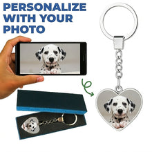 Load image into Gallery viewer, Personalized Dalmatian Keychain – Heart Shaped – Double-Sided Glass-Key Chain-Accessories,Keychain,Upload Photo-1