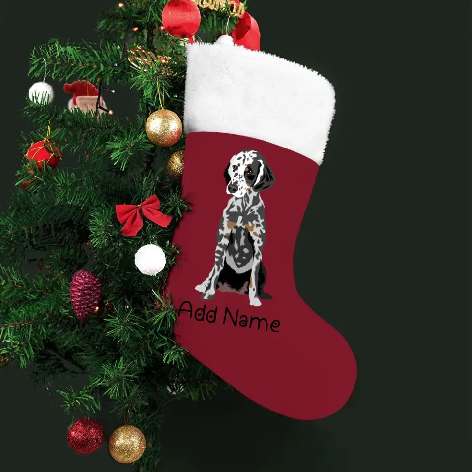 Personalized Dalmatian Large Christmas Stocking-Christmas Ornament-Christmas, Dalmatian, Home Decor, Personalized-Large Christmas Stocking-Christmas Red-One Size-2