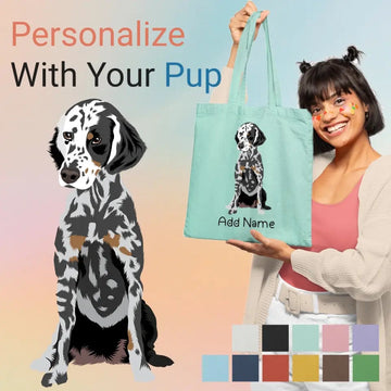Personalized Dalmatian Love Zippered Tote Bag 360x