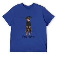 Load image into Gallery viewer, Personalized Doberman Dad Cotton T Shirt-Apparel-Apparel, Doberman, Dog Dad Gifts, Personalized, Shirt, T Shirt-Men&#39;s Cotton T Shirt-Blue-Medium-11