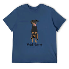 Load image into Gallery viewer, Personalized Doberman Dad Cotton T Shirt-Apparel-Apparel, Doberman, Dog Dad Gifts, Personalized, Shirt, T Shirt-Men&#39;s Cotton T Shirt-Navy Blue-Medium-12