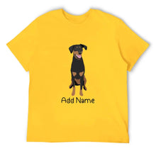 Load image into Gallery viewer, Personalized Doberman Dad Cotton T Shirt-Apparel-Apparel, Doberman, Dog Dad Gifts, Personalized, Shirt, T Shirt-Men&#39;s Cotton T Shirt-Yellow-Medium-13