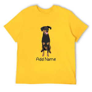 Personalized Doberman Dad Cotton T Shirt-Apparel-Apparel, Doberman, Dog Dad Gifts, Personalized, Shirt, T Shirt-Men's Cotton T Shirt-Yellow-Medium-13