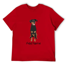 Load image into Gallery viewer, Personalized Doberman Dad Cotton T Shirt-Apparel-Apparel, Doberman, Dog Dad Gifts, Personalized, Shirt, T Shirt-Men&#39;s Cotton T Shirt-Red-Medium-14