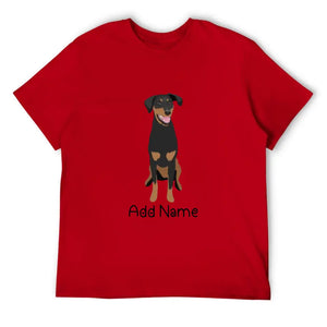 Personalized Doberman Dad Cotton T Shirt-Apparel-Apparel, Doberman, Dog Dad Gifts, Personalized, Shirt, T Shirt-Men's Cotton T Shirt-Red-Medium-14