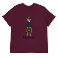 Load image into Gallery viewer, Personalized Doberman Dad Cotton T Shirt-Apparel-Apparel, Doberman, Dog Dad Gifts, Personalized, Shirt, T Shirt-Men&#39;s Cotton T Shirt-Maroon-Medium-15